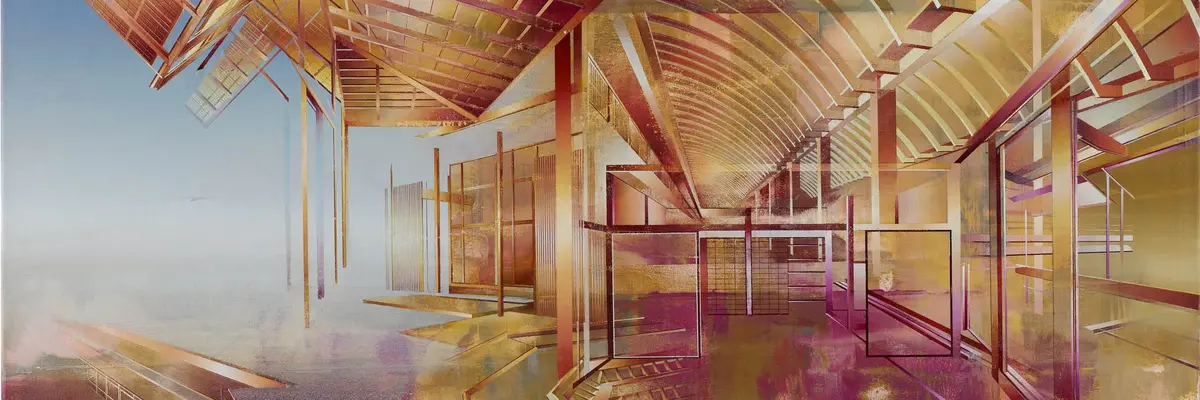 abstraktes Bild mit architektonischen Elementen